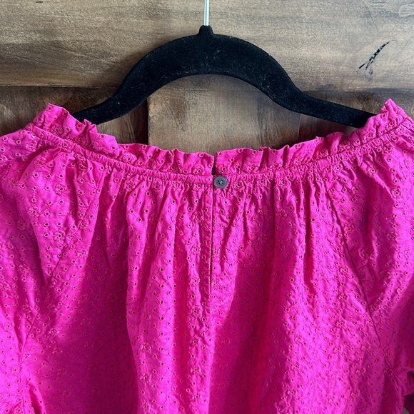 Loft Fuchsia Pink Eyelet Ruffle Top - Picture 12 of 12
